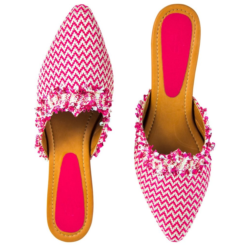 Maria Pointy Flat Mules Pink